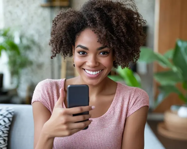 Determined woman completing loan application online